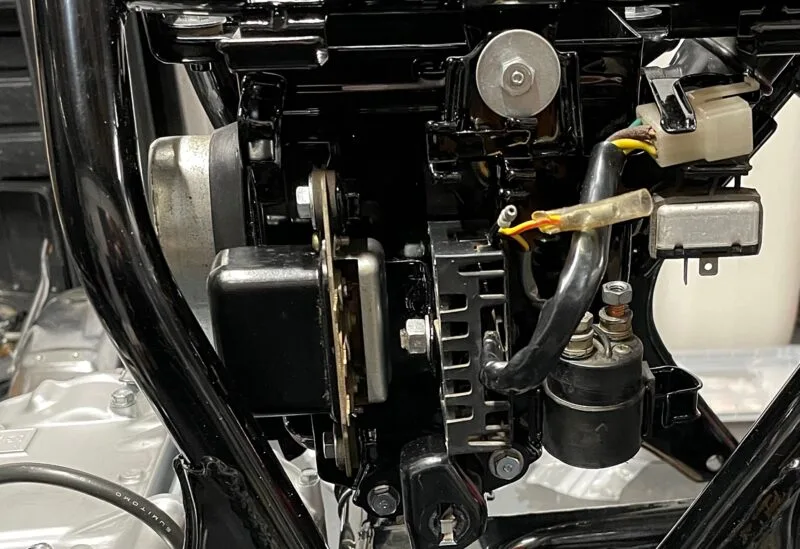 Powder coated battery box with electrics