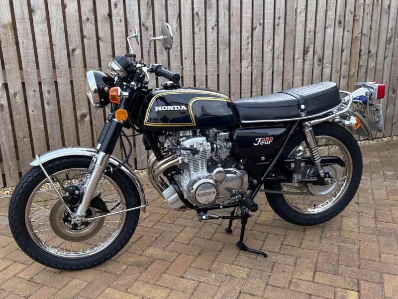 Honda CB350F in the U.S. 74 model colour, Honda Glory Blue Black Metallic